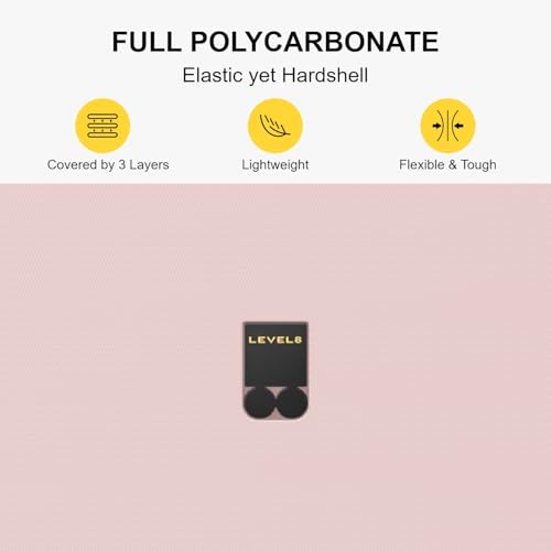 Level8 حقيبة LEVEL8 الوردية بعجلات دوارة، حقيبة يد معتمدة من شركات الطيران، حقيبة للنساء والرجال، خفيفة الوزن مع نسيج مضيء، قفل TSA، 20 بوصة - Image 4