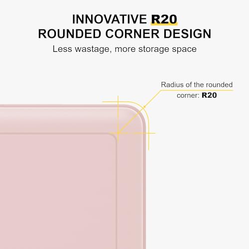 Level8 حقيبة LEVEL8 الوردية بعجلات دوارة، حقيبة يد معتمدة من شركات الطيران، حقيبة للنساء والرجال، خفيفة الوزن مع نسيج مضيء، قفل TSA، 20 بوصة - Image 5