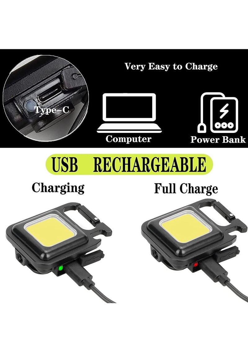 Mini Flashlight, 800Lumens COB Bright Rechargeable Keychain Flashlights, Black, LEDLIG01-B  - Image 5