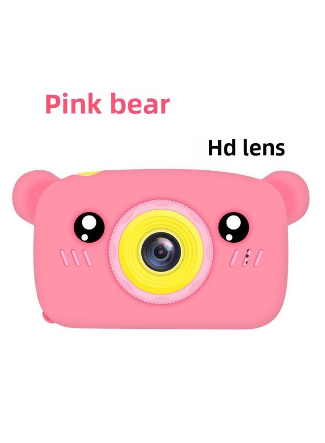 Generic Children's Camera, The High-definition Mini Print Camera Can Take Pictures Of Video Small SLR Gift Toys-Color:Pink Bear (hd Lens)  - Image 1