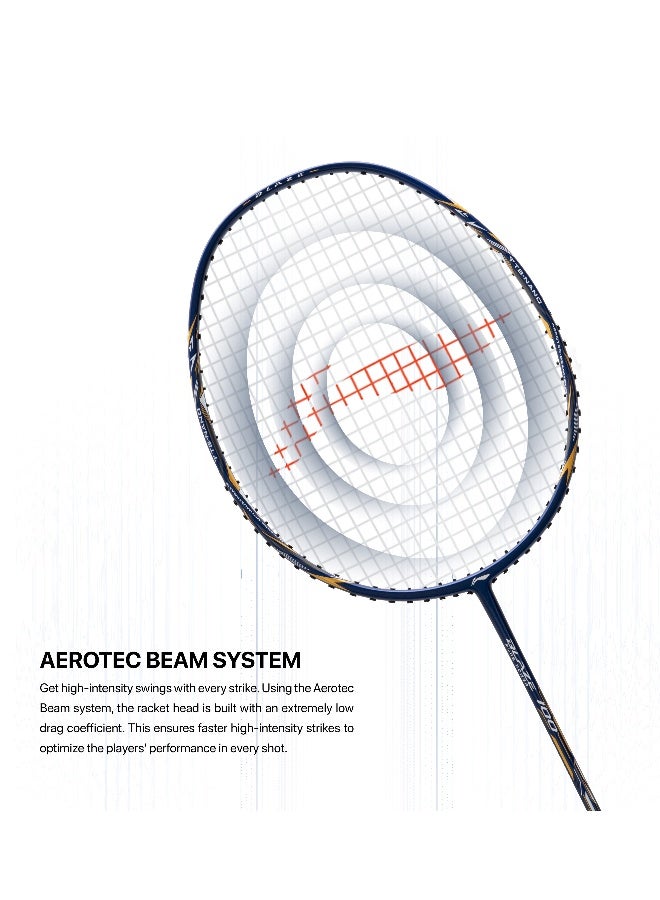 Li-Ning Blaze 100 78G Carbon Fibre Badmiton Racket Strung Badminton Racket with Free Full Cover  (Navy/White/Gold) - Image 4