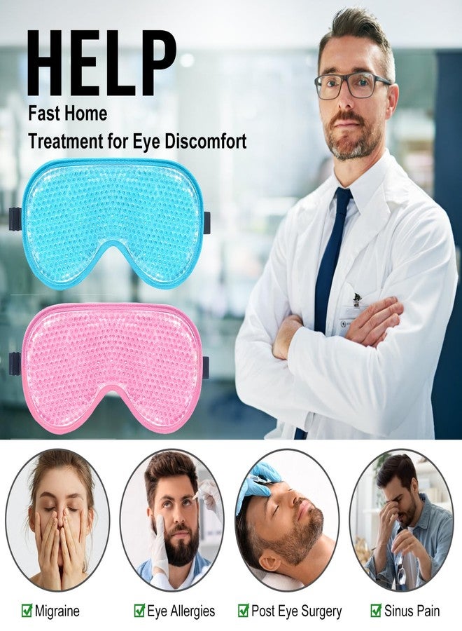 BeeVines XL Size Gel Eye Mask, 2 Pack Cooling Ice Masks for Puffy Eyes for Men & Women, Cold & Warm Compress for Post Surgery, Puffiness, Allergies, Sinuses & Migraines - Image 2