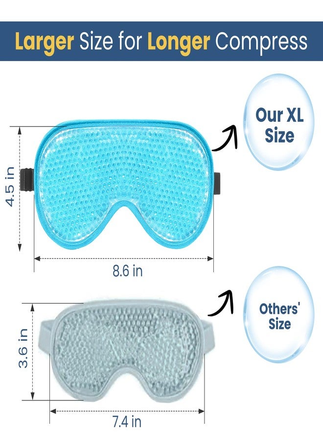 BeeVines XL Size Gel Eye Mask, 2 Pack Cooling Ice Masks for Puffy Eyes for Men & Women, Cold & Warm Compress for Post Surgery, Puffiness, Allergies, Sinuses & Migraines - Image 4