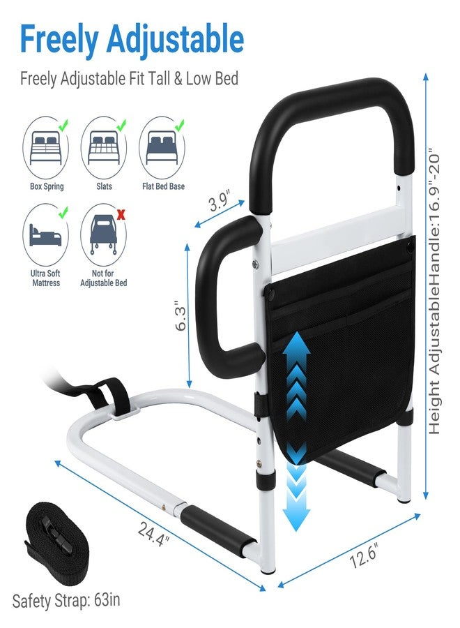 Klvied Bed Rails for Elderly Adults Safety, Adjustable Bed Side Rails with Side Handle, Bed Cane with Motion Light and Storage Bag, Fit King, Queen, Full, Twin,Medium - Image 4