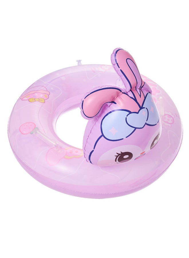 general Shinohara Children's Swimming Ring For Boys And Girls Purple Rabbit Seat Ring Baby Thickened Inflatable Swimming Ring With Handle-Inside Diameter After Inflation:With Handle-purple Bunny Swimming Ri - Image 1