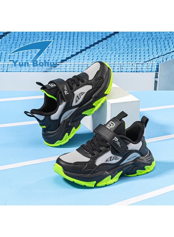 Qibohui Boys' Breathable Mesh Sports Shoes Spring Summer Youth Casual Running Shoes