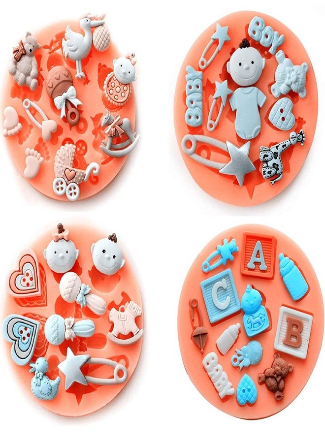 Longzang Baby Theme Small Silicone Molds Mini Cake Fondant Molds Cake Decorating Mold,Gummy Sugar Chocolate Candy Cupcake Mold Fondant Mold gumpaste - Image 1