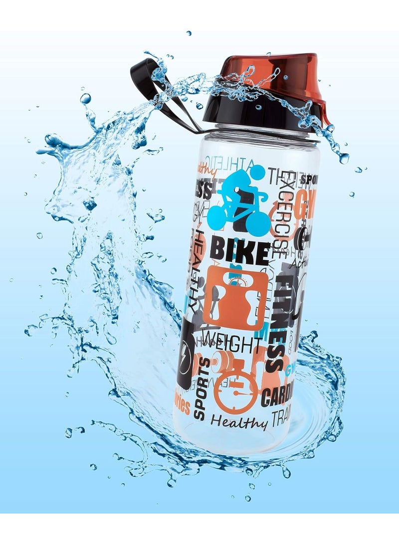 HEREVIN Herevin Drinking Water Bottle With Cover Lock 750ml Assorted Design (Made in Turkey)  - Image 2