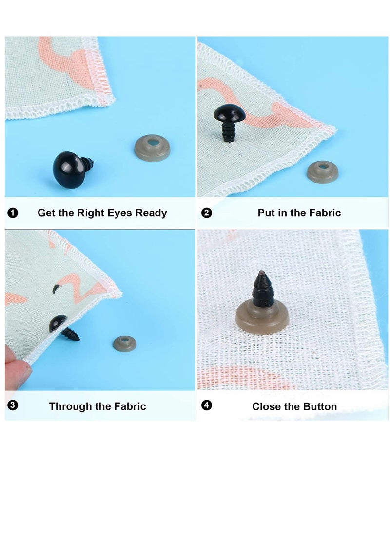 KASTWAVE Doll Eyes with Washers, 120 Pcs Plastic Safety Crochet Eyes and 120 Pcs Washers, for Crochet Crafts Washer Assorted Sizes for Doll, Plush Animal and Teddy Bear Puppet Craft Making (0.48 Inch/12 mm) - Image 5