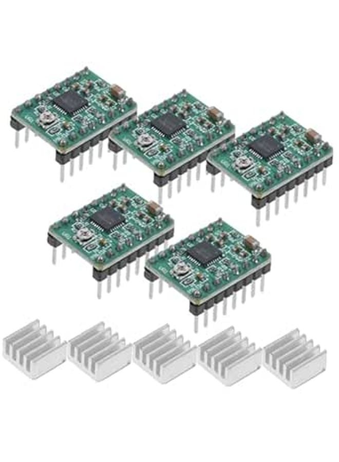 Stepper Motor Driver Module 5Pcs with Heat Sink for 3D Printer CNC Machine Five Resolutions - Image 1