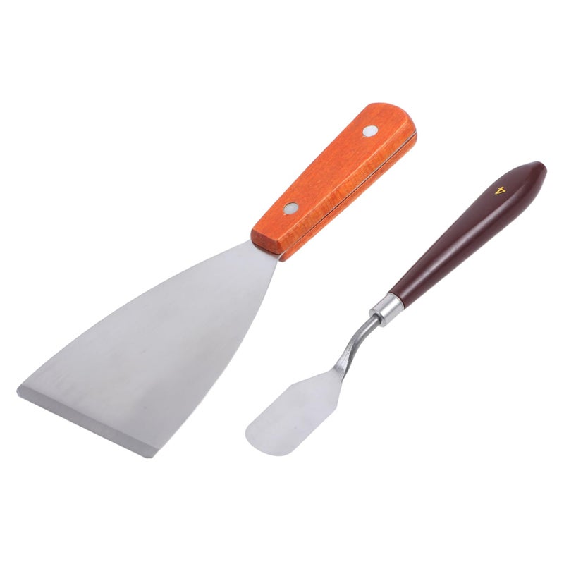 2 Pack Stainless Steel 3D Printer Scraper Tool with Comfortable Handle for Model Removal and Precision Shaping - Image 2