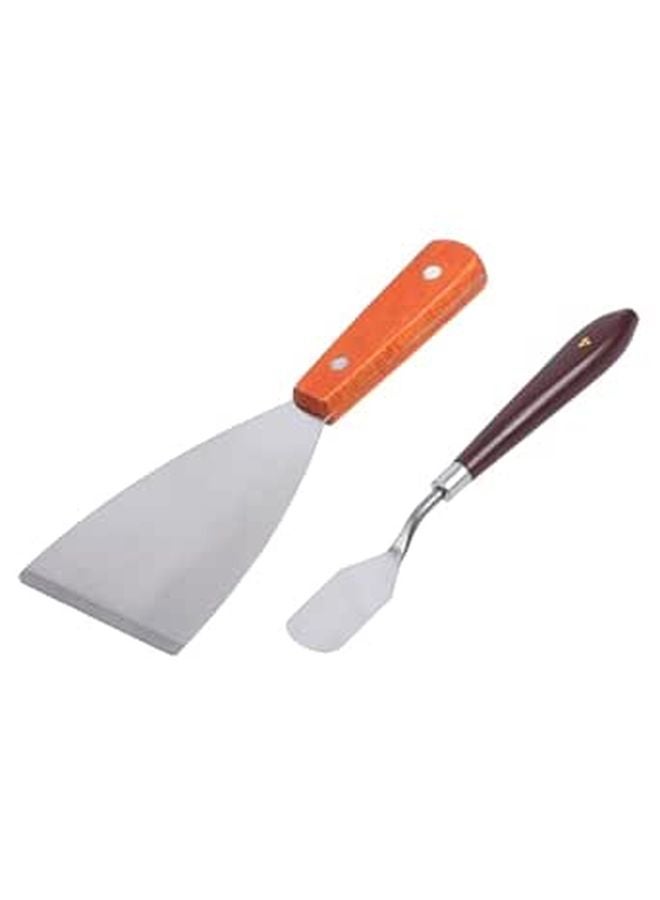 2 Pack Stainless Steel 3D Printer Scraper Tool with Comfortable Handle for Model Removal and Precision Shaping - Image 1