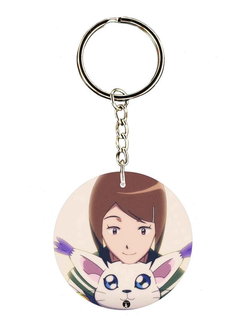 Anime Digimon Double Side Printed Keychain