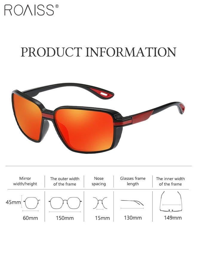 roaiss Polarized Sports Sunglasses for Men Women, UV400 Protection Outdoor Glasses, Dustproof Cycling Goggles for Baseball Running Fishing Golf, Black and Red - Image 4