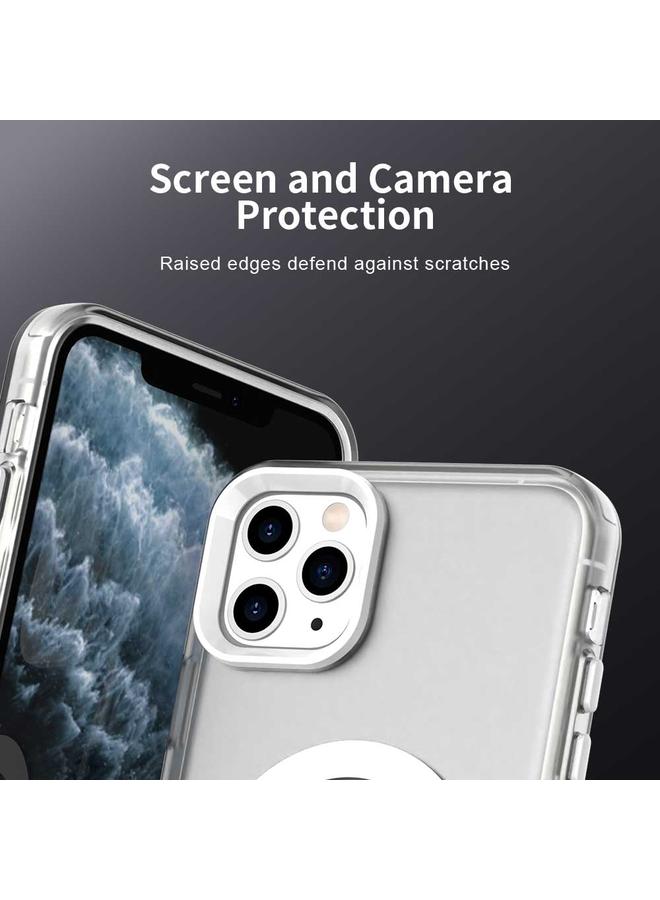 زبون جراب لهاتف iPhone 11 Pro Max من سلسلة Color Blocking MagSafe المغناطيسي PC Hybrid TPU - Image 5