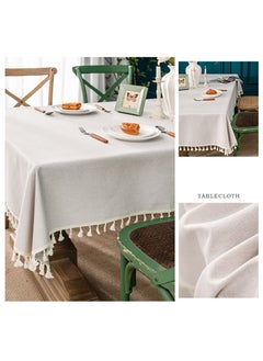 NIBEMINENT Waterproof and oil-proof cotton linen tablecloth no need to clean tablecloth  - Image 2