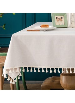 NIBEMINENT Waterproof and oil-proof cotton linen tablecloth no need to clean tablecloth  - Image 1