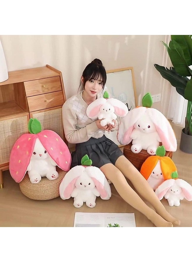 SILLYME Strawberry Rabbit - Reversible Bunny Soft Toy - Plush Toys for Girls - Strawberry Bunny pou Soft Toy (32 cm) - Image 4