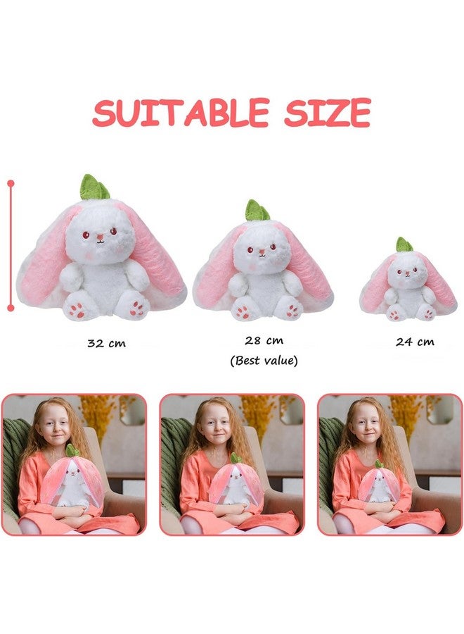 SILLYME Strawberry Rabbit - Reversible Bunny Soft Toy - Plush Toys for Girls - Strawberry Bunny pou Soft Toy (32 cm) - Image 3