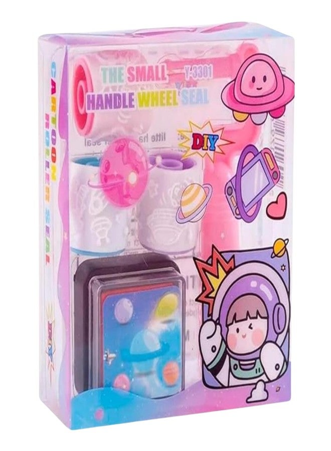 Sakuya Roller Seal Stamp with Inkpad for Kids | Handle Wheel Roller Stamp Set | Cute Stationery Items for Girls & Boys | Return Gift for Birthday Parties | Art Kit for Children - Animal - Image 4