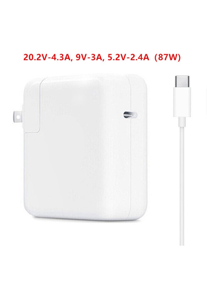 Cross Border Hot Sale 61W87W96W For Apple Laptop Power Adapter Macbook Computer Charger-Color:87w Type-c With 2m Cable-Specifications:European Regulations