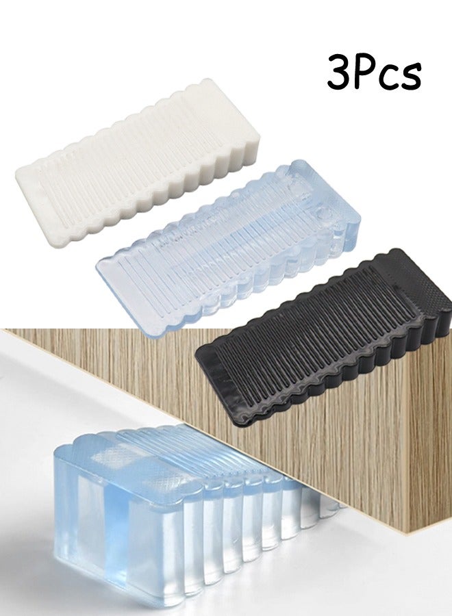 3 Pcs Heavy Duty Wedge Rubber Door Stop Works on All Floor Surfaces Height up to Non-Scratching Doorstops Special for Home Office School Heavy Door Door Stopper 93*40*15mm  - Image 1