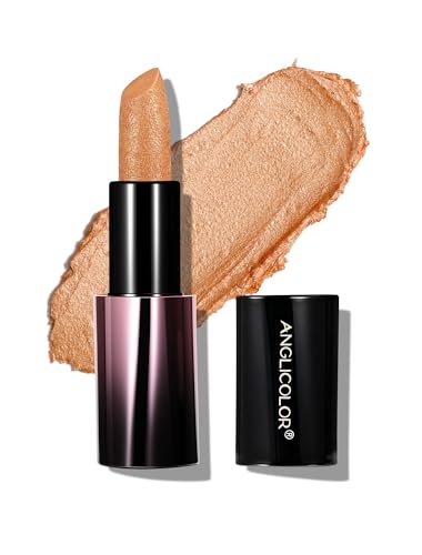 Anglicolor Metallic Gold Lipstick For Subtle 3D Shimmer EffectOrange Glitter LipstickLight Soft Cream Formula for Moisturized LipsNonStickyMusic Festival Party Stage Makeup 04 SUNSET GILDED - Image 1