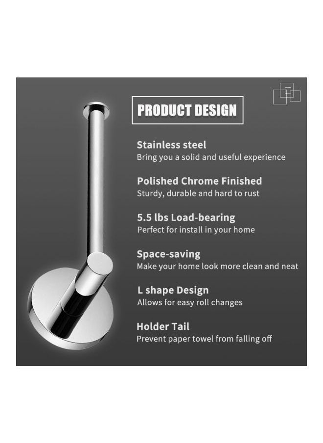 NIBEMINENT Wall Mount Toilet Paper Holder Silver 19.0x10.0x6.5cm  - Image 5