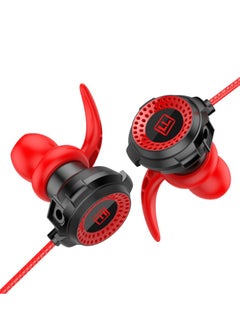 Faster Wired Gaming Earphones with 3.5mm Jack - Noise Canceling Stereo Bass In-Ear Gaming Earbuds with Detachable HD Microphone, Built-in Volume Controls - For PS5, PS4, Xbox, iPhone, and Smartphones - Gaming Headphones for E-Sports (Red)  - Image 2