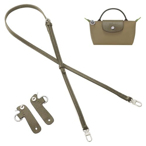 KOMHPS Purse Straps Replacement, Leather Handbag Crossbody Shoulder Strap Kit Adjustable for Mini Longcamp Tote Bag Women - Image 1