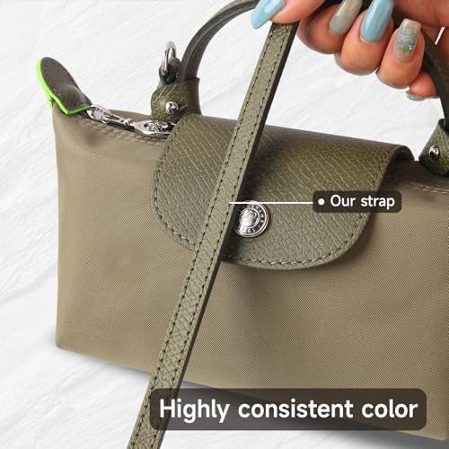KOMHPS Purse Straps Replacement, Leather Handbag Crossbody Shoulder Strap Kit Adjustable for Mini Longcamp Tote Bag Women - Image 5