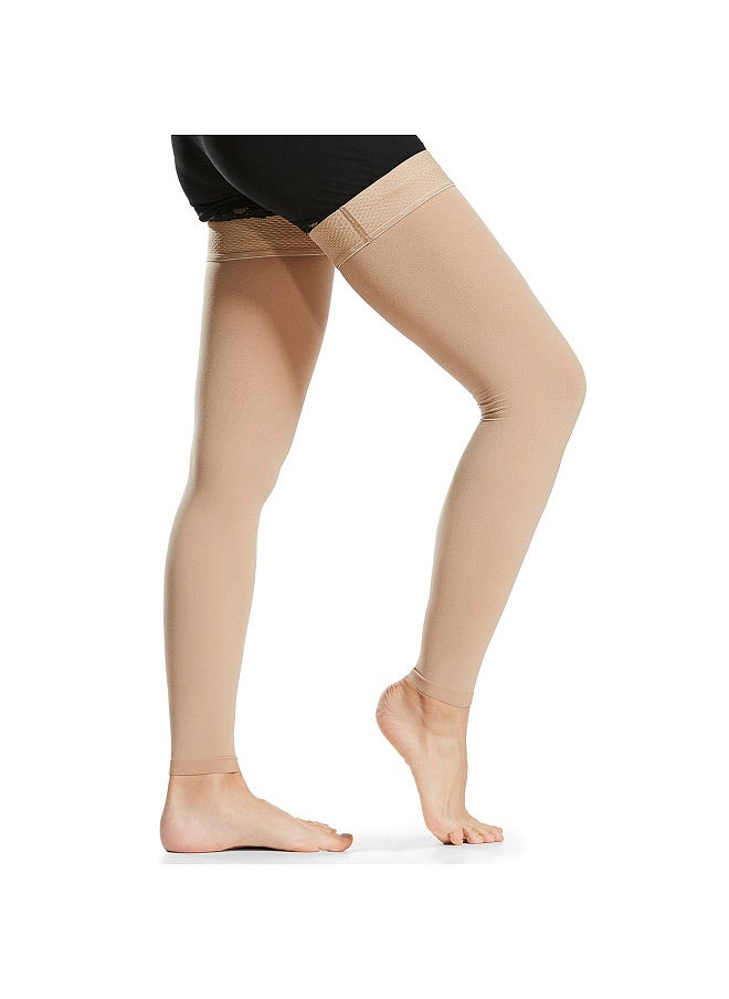 1 Pair Thigh High Socks, Men Women 20-30 mmHg Stockings Sleeves, for Varicose Vein Swelling