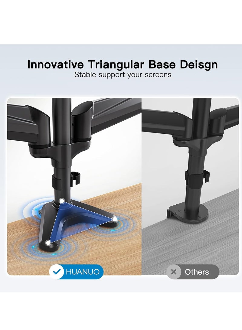 ELTRAZONE 3-Monitor Mount for 17-32 Inch Screens | Height Adjustable Monitor Arm | Supports Up to 8 kg per Arm | Sleek Black Design - Image 5