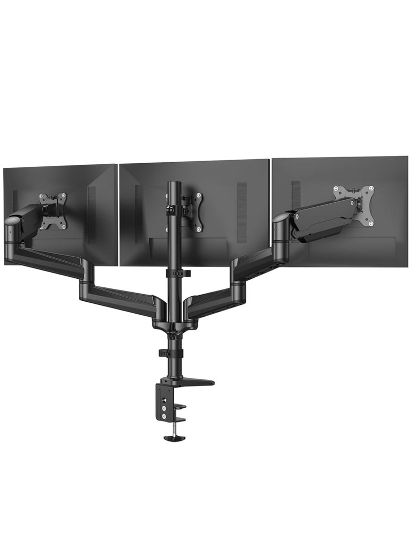 ELTRAZONE 3-Monitor Mount for 17-32 Inch Screens | Height Adjustable Monitor Arm | Supports Up to 8 kg per Arm | Sleek Black Design - Image 1