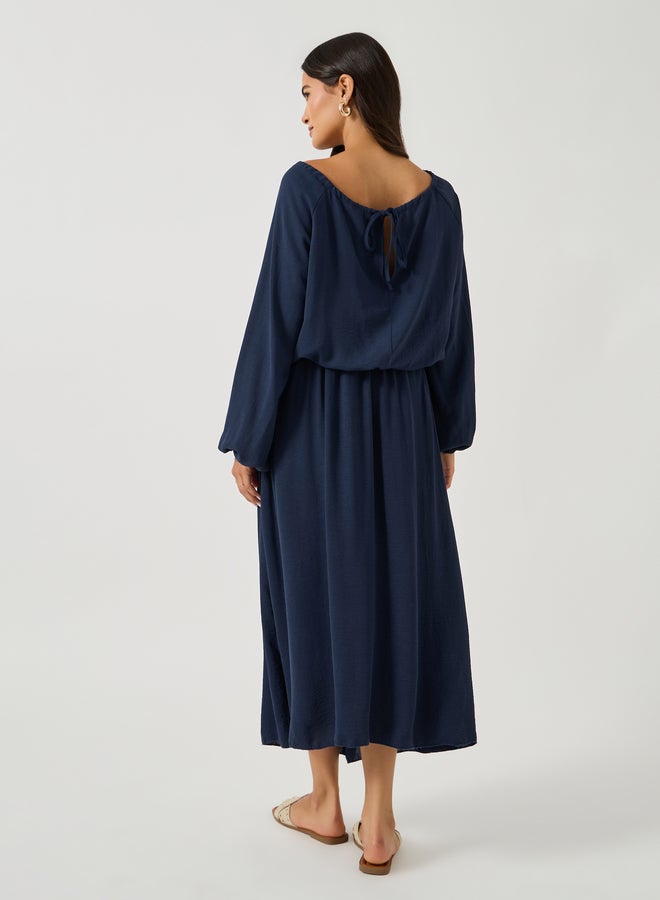 Styli Solid Round Neck Crop Top and Maxi Skirt Co-Ords  - Image 4