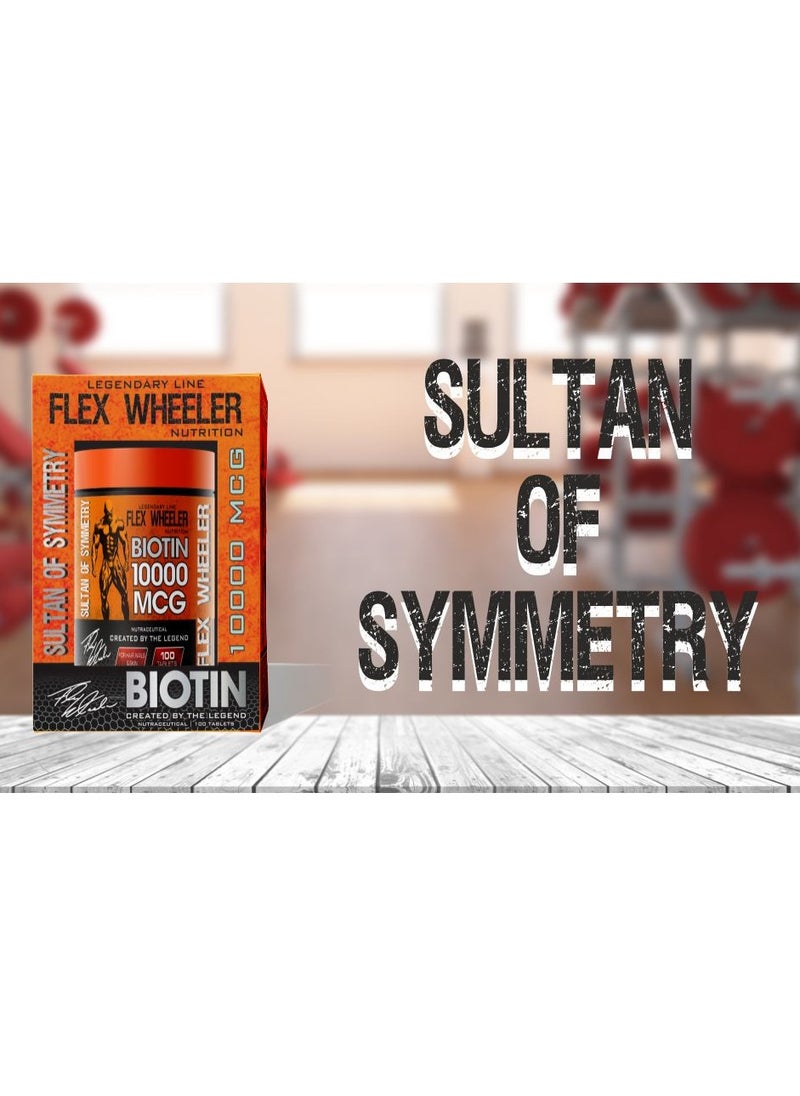 Flex Wheeler Nutrition - Flex Wheeler Nutrition Biotin 1000mcg - Supports Hair, Skin & Nails (100 Tablets) - Image 1