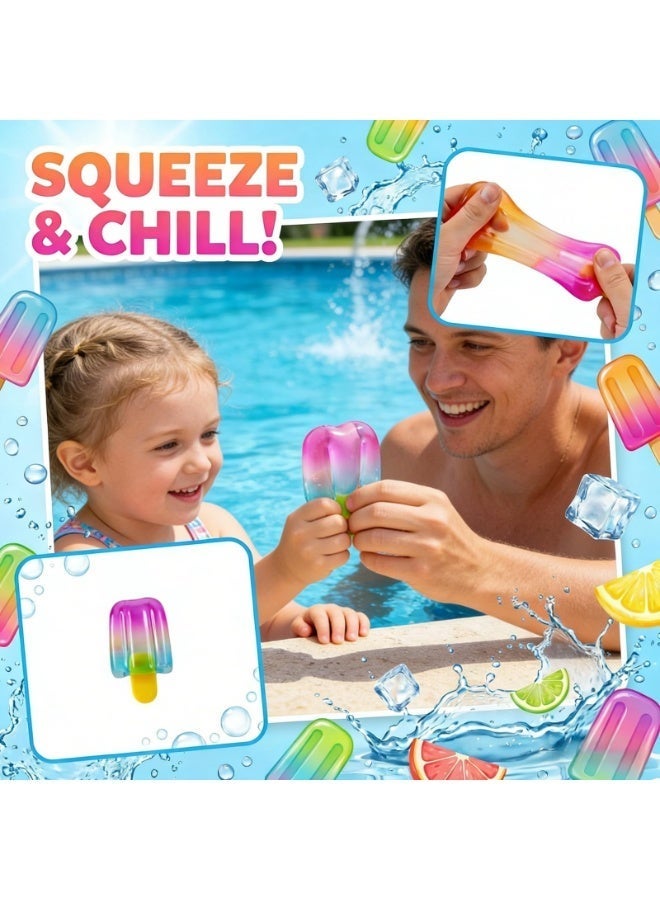 TOP ONE Popsicle Squishy Toy - Stress Relief Fidget Toy, Soft TPR Sensory Squeeze Ball for Kids & Adults, Portable Anxiety Relief Popsicle - Image 5
