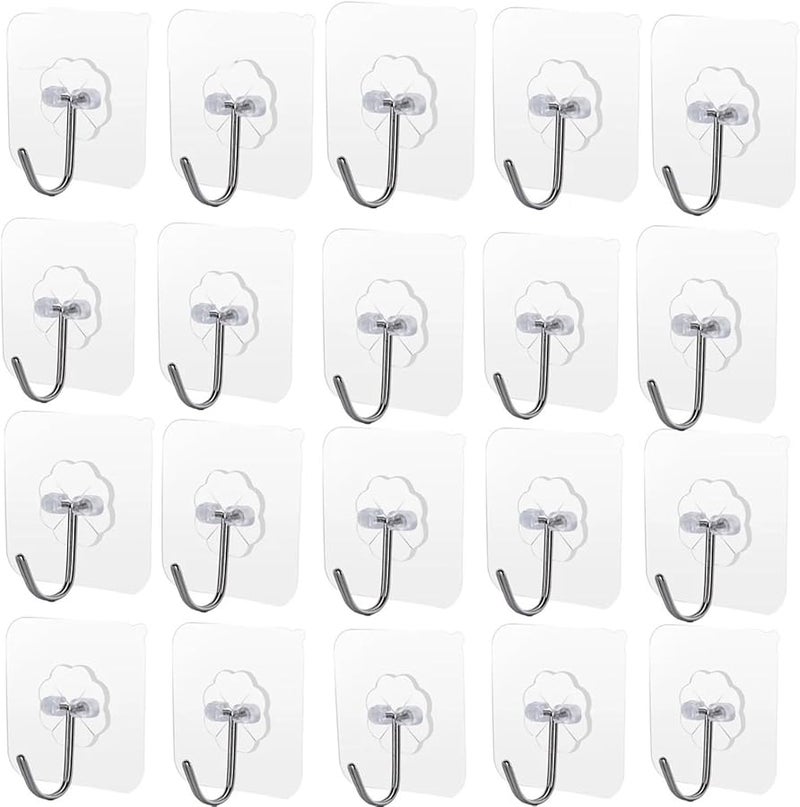 Heavy Duty Self Adhesive Wall Hooks 20 Pcs For Kitchen Bathroom Towel Key Holder - Image 2