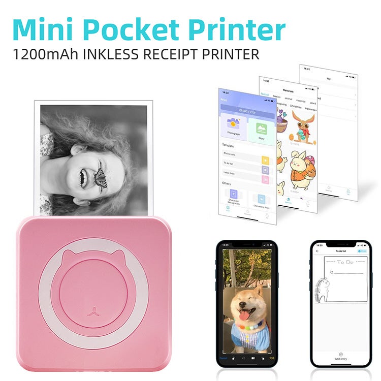 Mini Wrong Question Printer Ink-Free Bluetooth Connection Note Printing Label Printer Factory Gift - Image 2