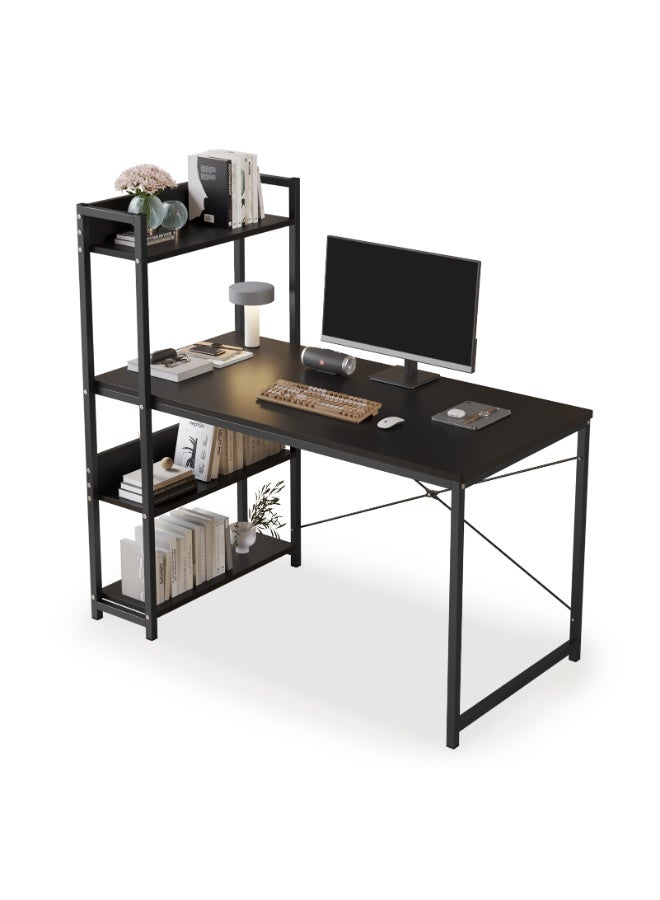 NEWLAN Sturdy and Stable Office Desk, 2-in-1 Gaming Desk with Side Bookshelf, Easy to Clean, Modern Simple Style Writing Desk Table for Home Office, Study or Gaming. - Image 5
