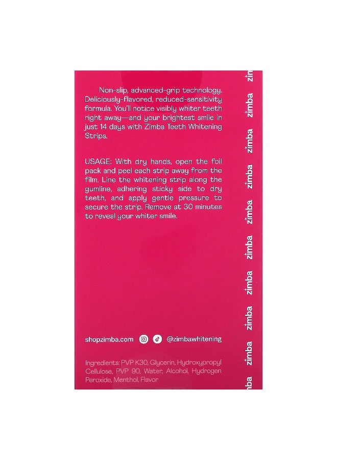 Zimba, Teeth Whitening Strips, Strawberry, 14 Treatments - Image 3