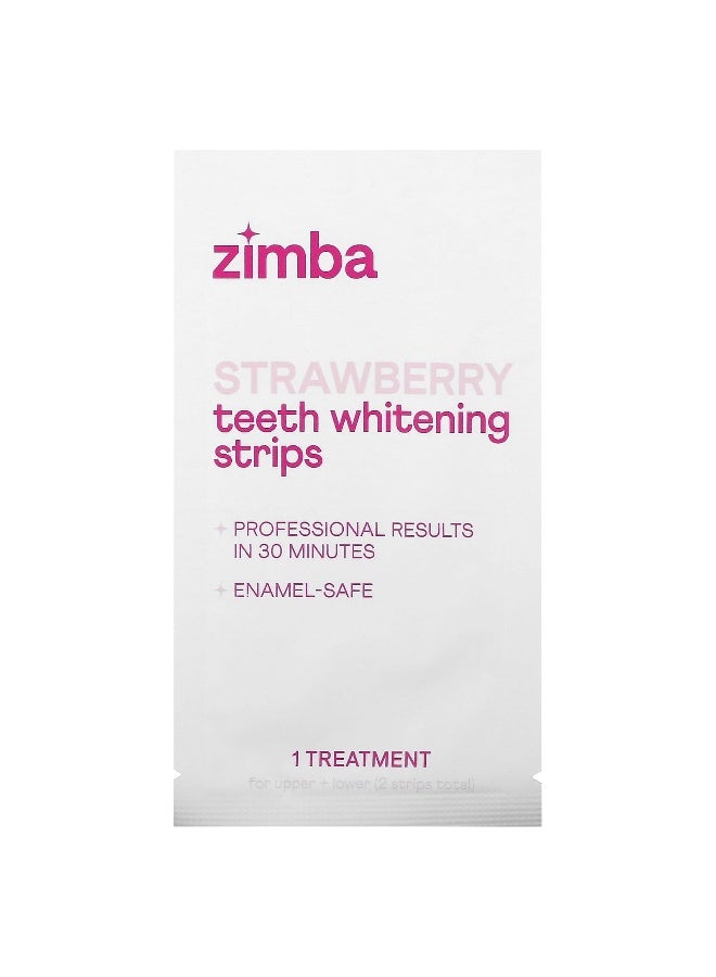Zimba, Teeth Whitening Strips, Strawberry, 14 Treatments - Image 1