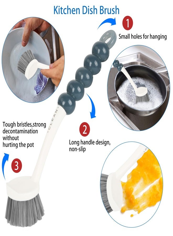 Runloon 6 Pack Multipurpose Household Cleaning Set, Deep Cleaning Brush Set with Grips - Dish, Scrub, Bottle, Shoe, Groove Gap, Keyboard Brush for Kitchen, Bathroom (B) - Image 2
