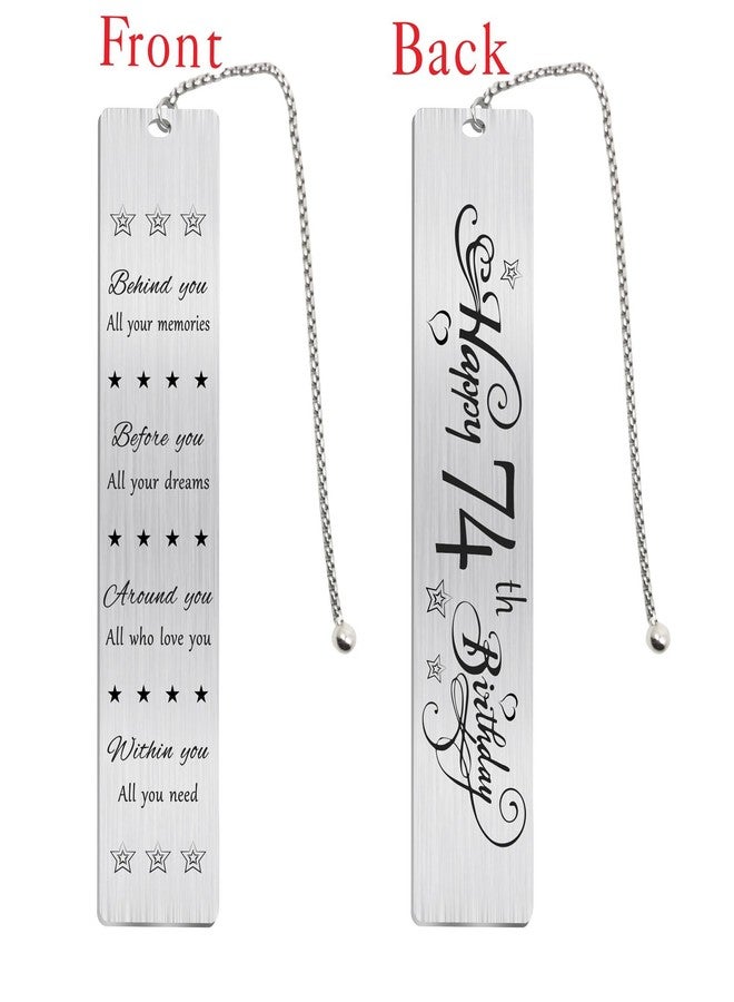 Jzxwan Happy 74th Birthday Gifts for Women Men, 74 Year Old Birthday Bookmark, Female 74 Yr Old Bday Card Gift Ideas, 1951 Book Mark for Woman Man, 74th Bday Decorations - Image 2