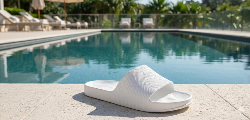White Medical Slippers - Map Design - Comfortable Design - Lightweight Sole - Waterproof Rubber Material - Slippers for Men, Youth, Kids - Perfect for Home, Beach, Street 45-44 - Image 3