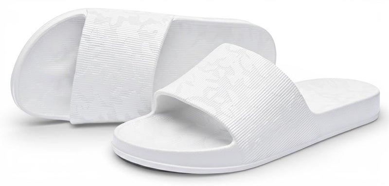 White Medical Slippers - Map Design - Comfortable Design - Lightweight Sole - Waterproof Rubber Material - Slippers for Men, Youth, Kids - Perfect for Home, Beach, Street 45-44 - Image 1