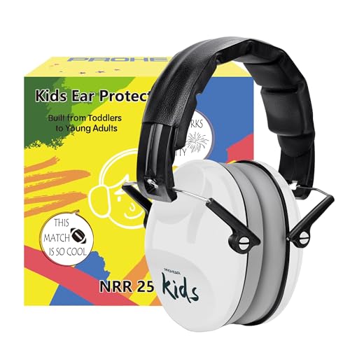 PROHEAR 032 2.0 Noise Cancelling Headphones for Kids - 25dB Noise Reduction - Adjustable Sensory Ear Protection Muffs for Concert, Fireworks, Monster Truck Shows, School - White - Image 1