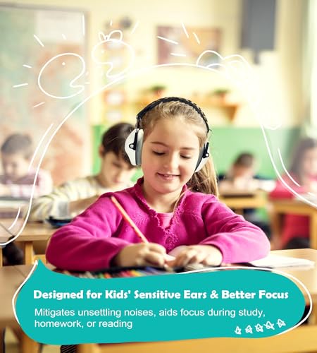 PROHEAR 032 2.0 Noise Cancelling Headphones for Kids - 25dB Noise Reduction - Adjustable Sensory Ear Protection Muffs for Concert, Fireworks, Monster Truck Shows, School - White - Image 3