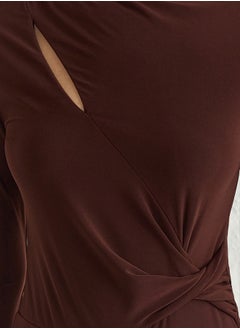 trendyol Brown Pleated Snap Knit TPRSS25BD00000  - Image 4