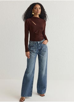 trendyol Brown Pleated Snap Knit TPRSS25BD00000  - Image 2